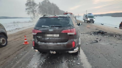 На видео попало ДТП двух внедорожников под Челнами, где погиб один человек