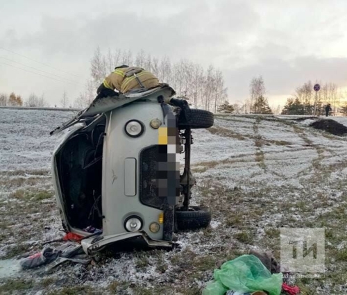 «Буханка» вылетела с дороги и завалилась на бок в РТ, пассажирка в больнице