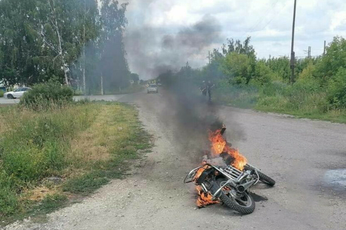 В Зеленодольском районе РТ подросток едва не сгорел заживо вместе со своим мотоциклом