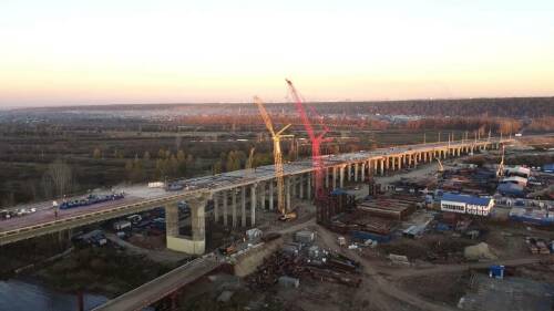 В Татарстане завершен монтаж балок пролета эстакадной части моста через Каму