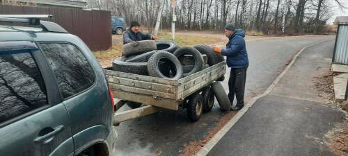 Верхнеуслонцы собрали более 10 тонн старых автопокрышек для переработки