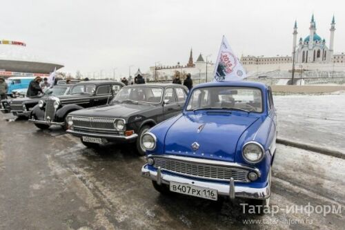 Старт ретро-ралли по маршруту Казань – Лаишево – Шуран