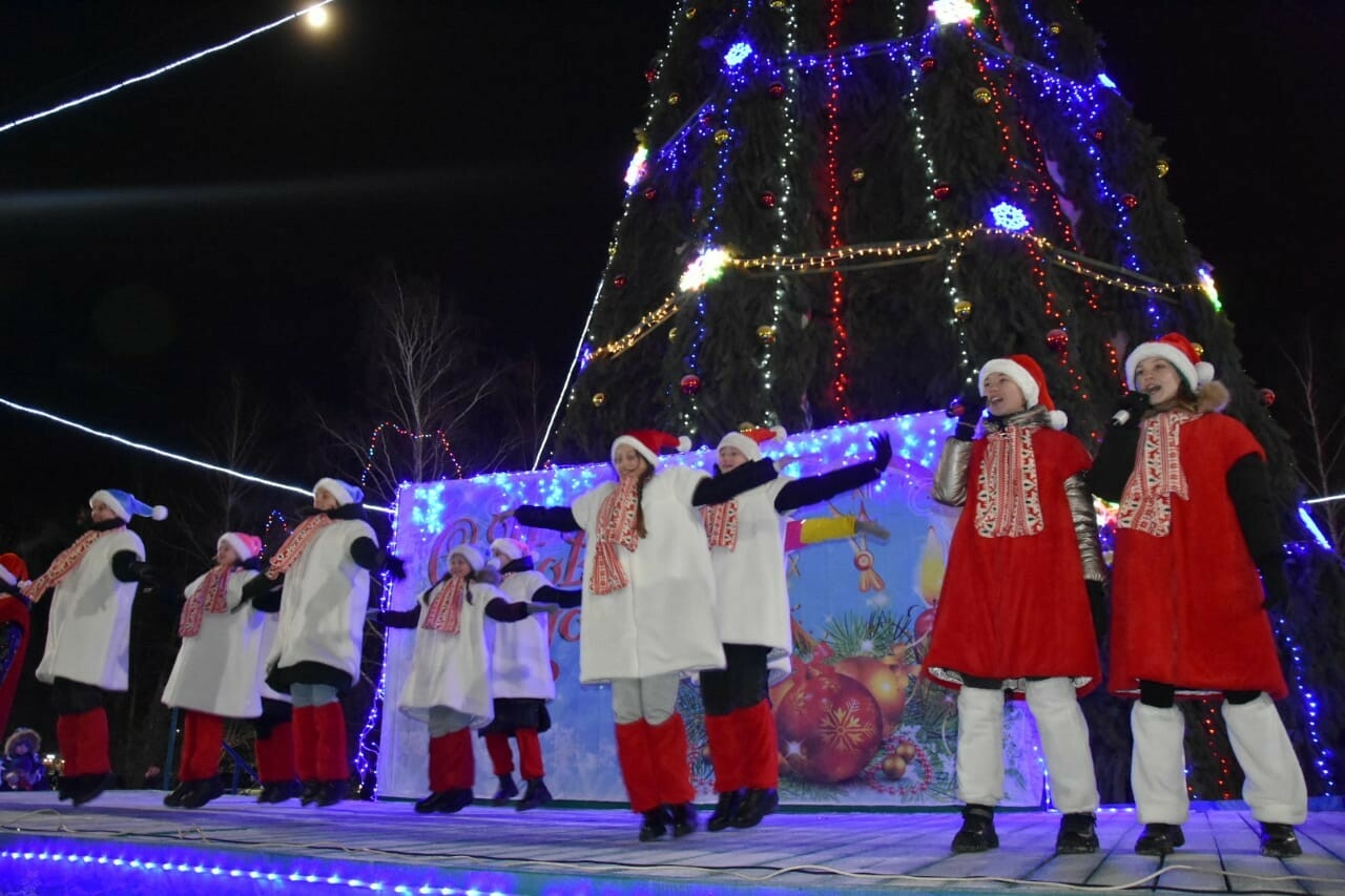 В Набережных Челнах зажгли огни на первой новогодней елке