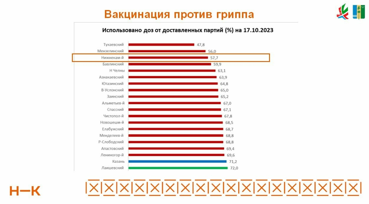 Нижнекамцев раскритиковали за низкий процент вакцинации против гриппа