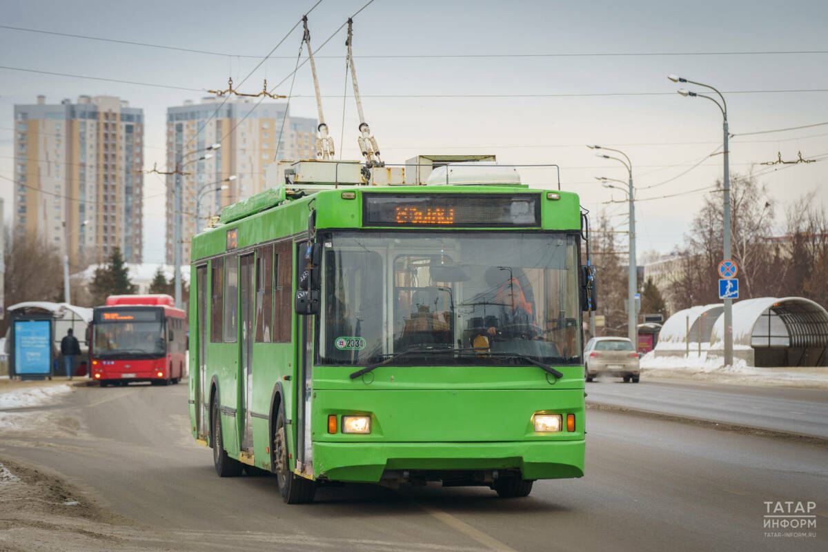 В Казани временно изменят график движения троллейбуса №1